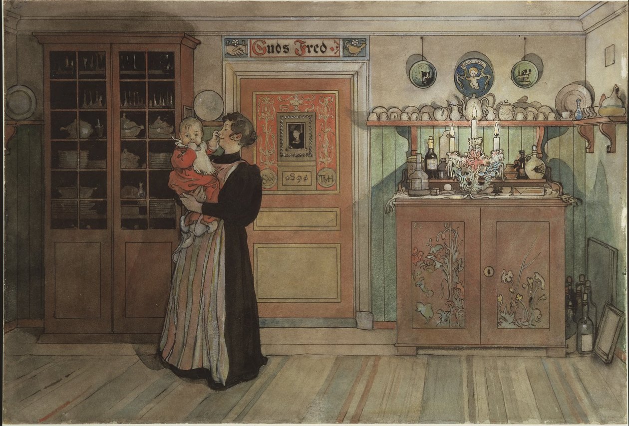 Zwischen Weihnachten und Neujahr. Aus Einem Zuhause (26 Aquarelle) von Carl Larsson
