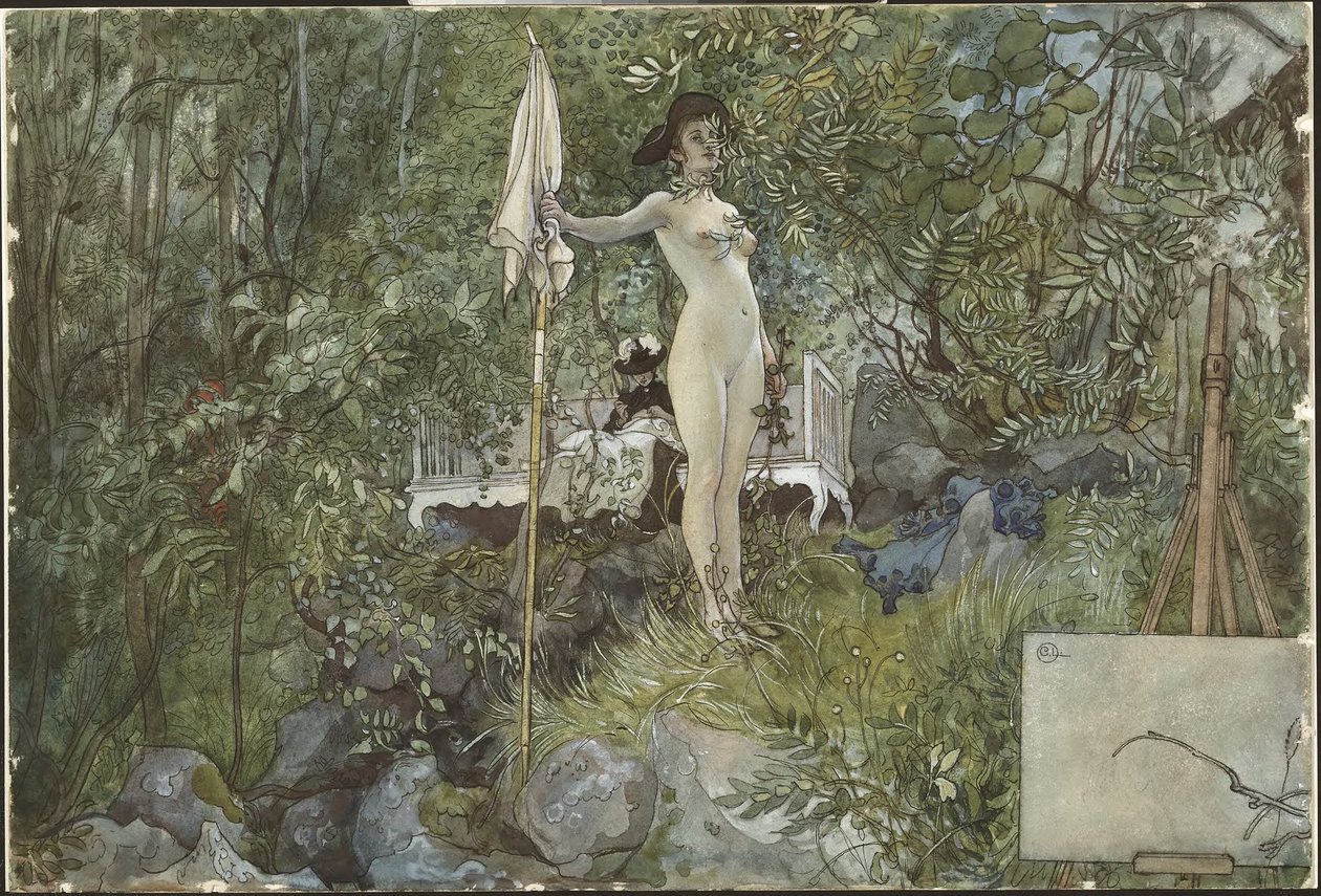 Freiluftatelier. Aus Einem Zuhause (26 Aquarelle) von Carl Larsson