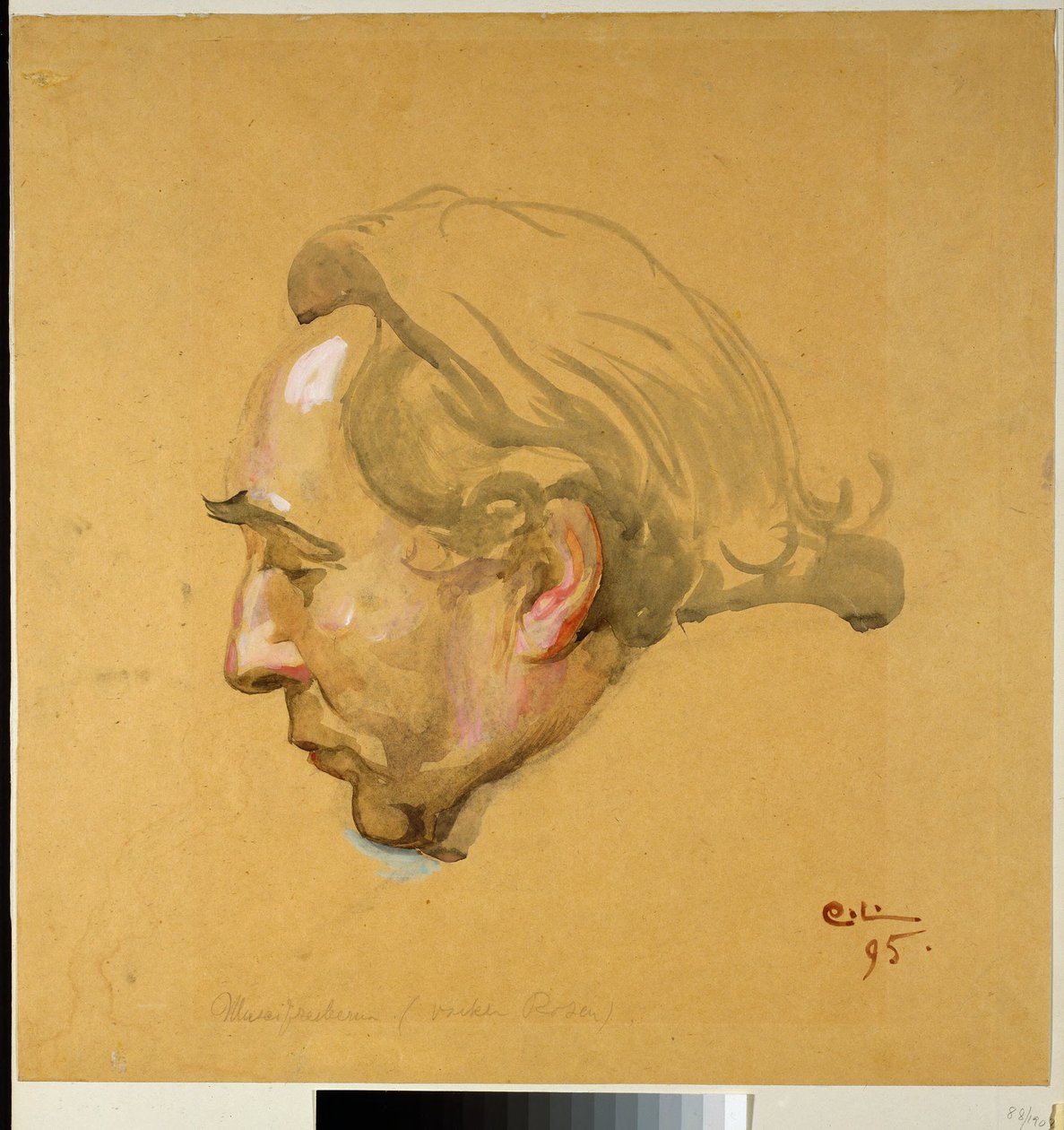 Sergel-Fresko. Studie zu Sergels Kopf von Carl Larsson