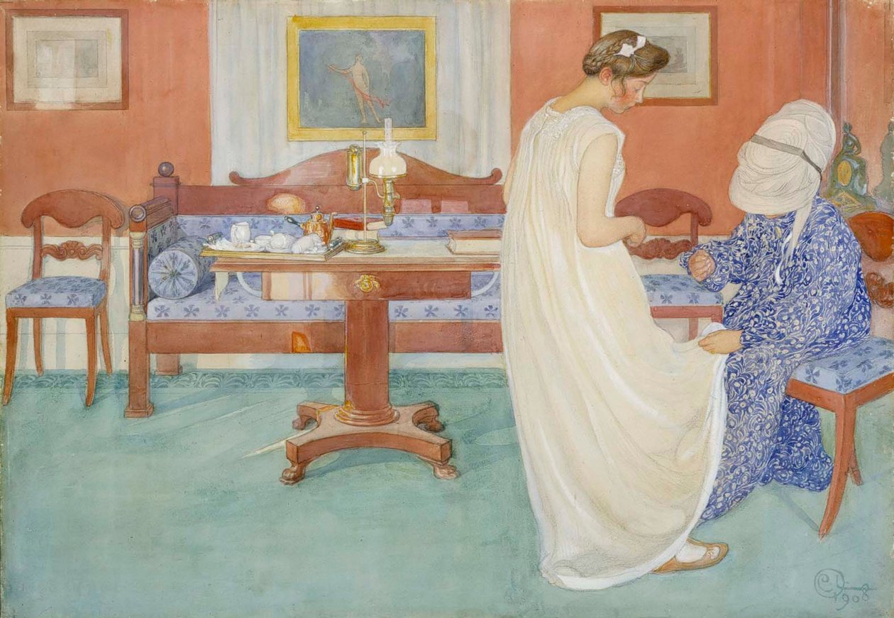 Die Brautjungfer, 1908 von Carl Larsson