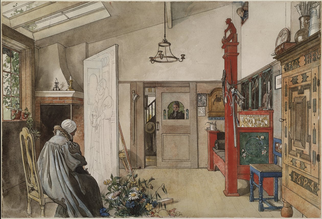 Das Studio, aus der Serie Ein Zuhause, ca. 1895 von Carl Larsson