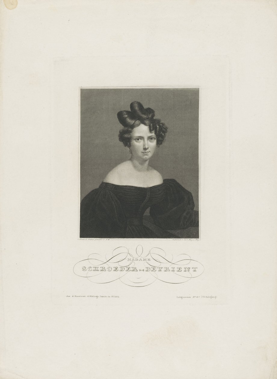 Porträt der Opernsängerin Wilhelmine Schröder-Devrient 1804-1860, um 1840 von Carl Mayer