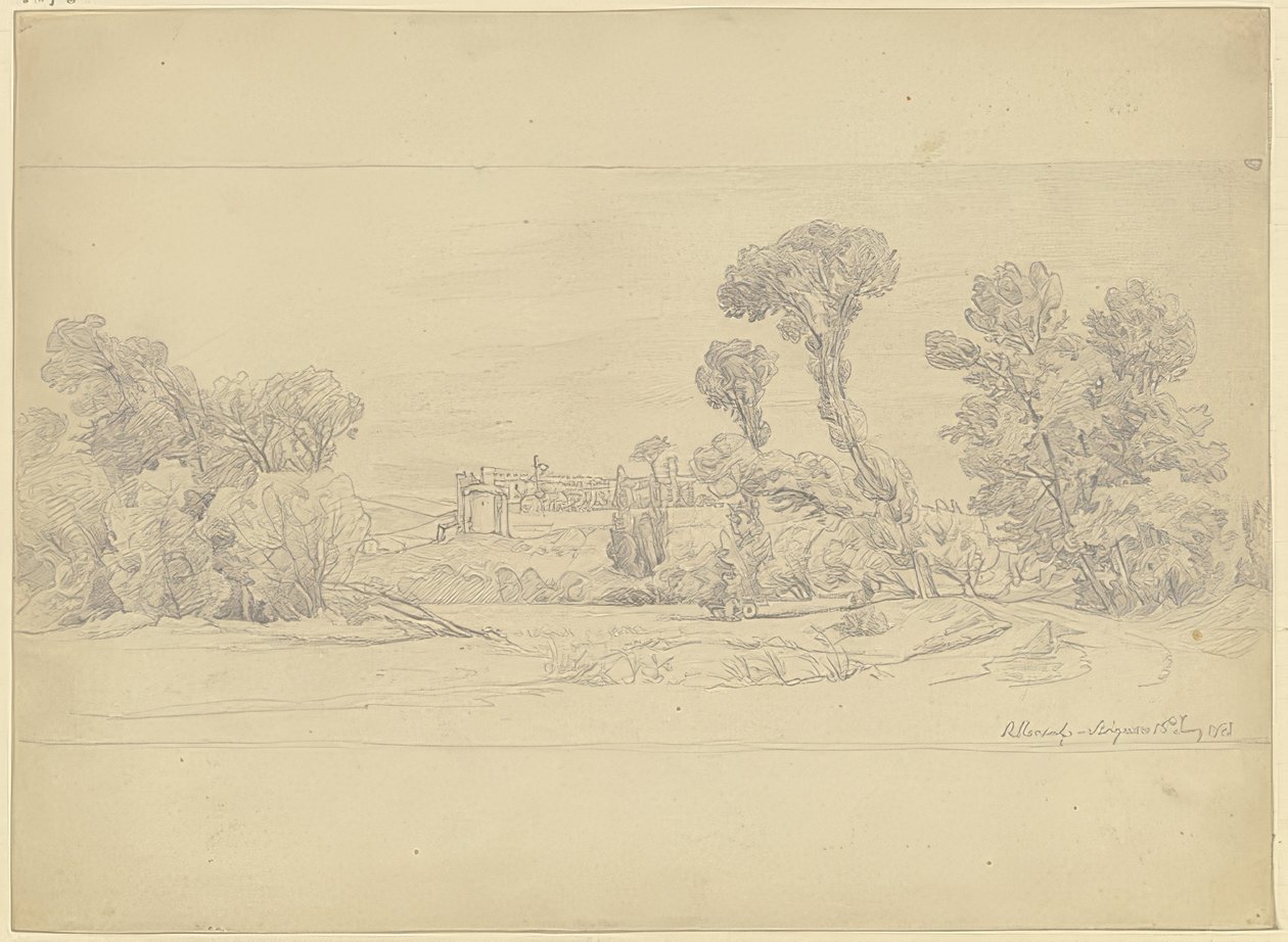 Baumstudie aus der Gegend von Villeneuve bei Avignon von Carl Morgenstern