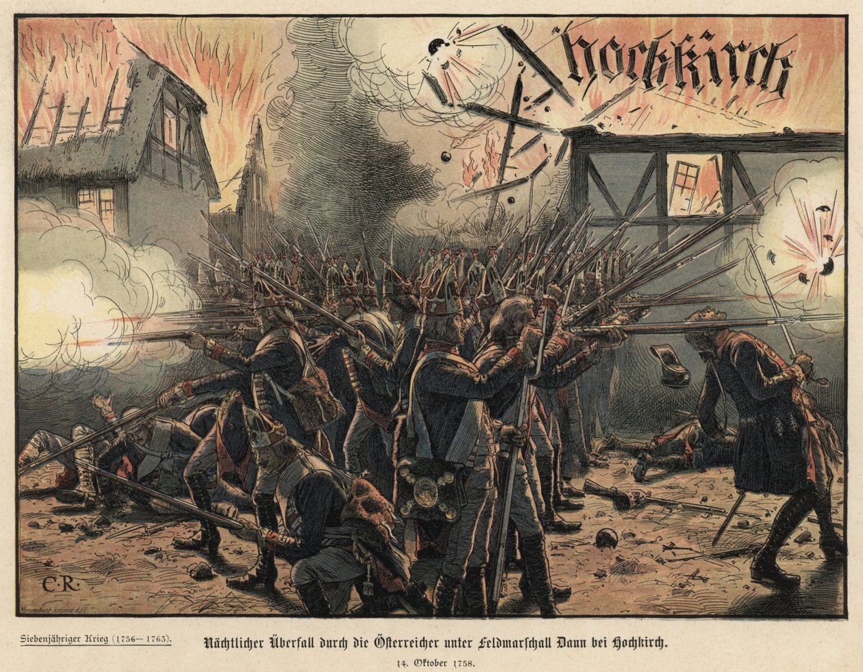 Schlacht von Hochkirch von Carl Röchling: Kunstdruck