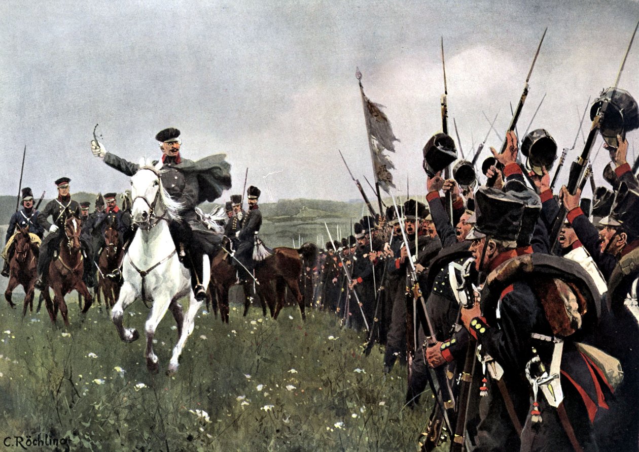 General Blücher vor der Schlacht an der Katzbach am 26. August 1813 von Carl Röchling