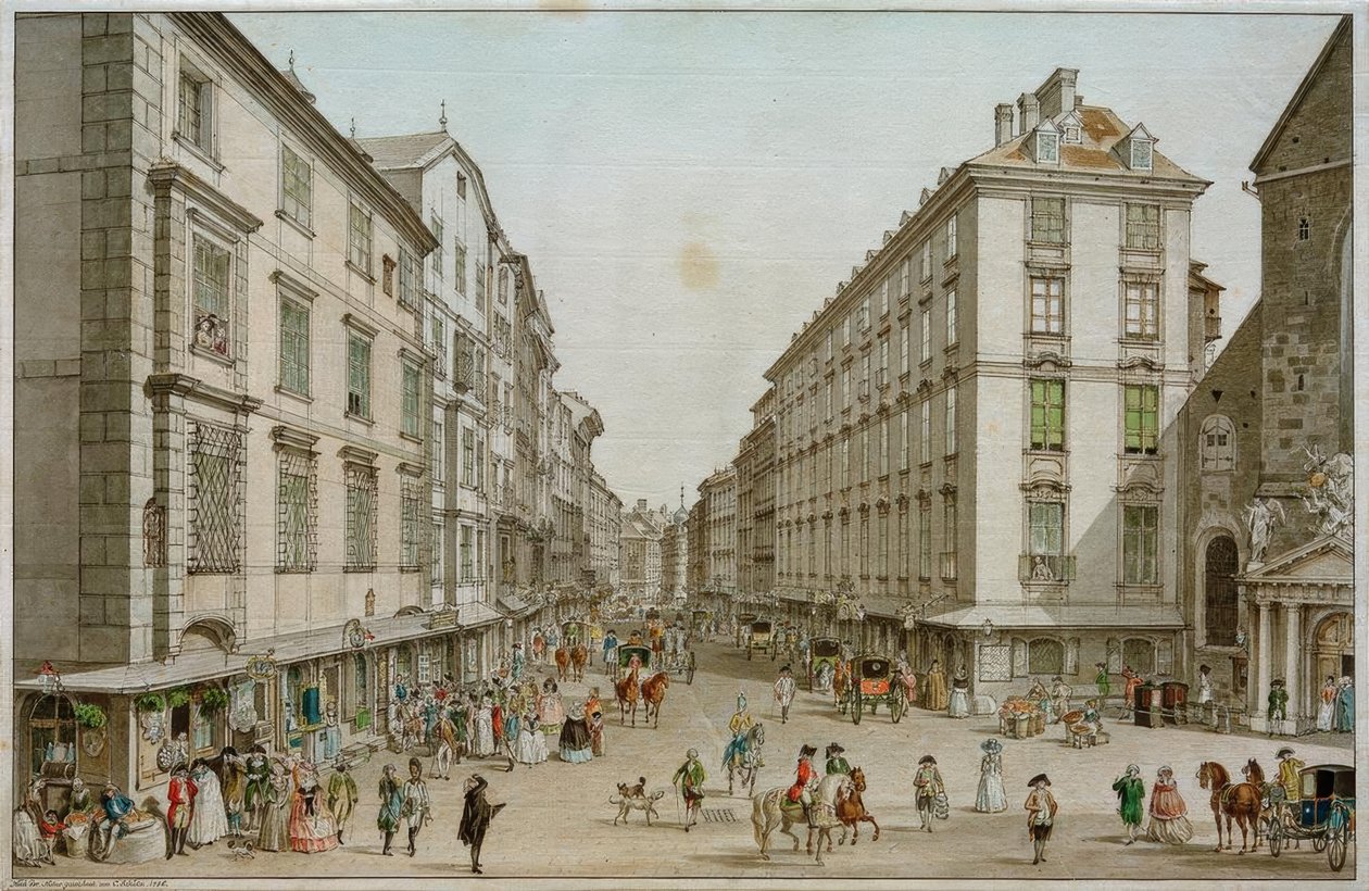 Der Kohlmarkt in Wien von Carl Schütz: Kunstdruck kaufen