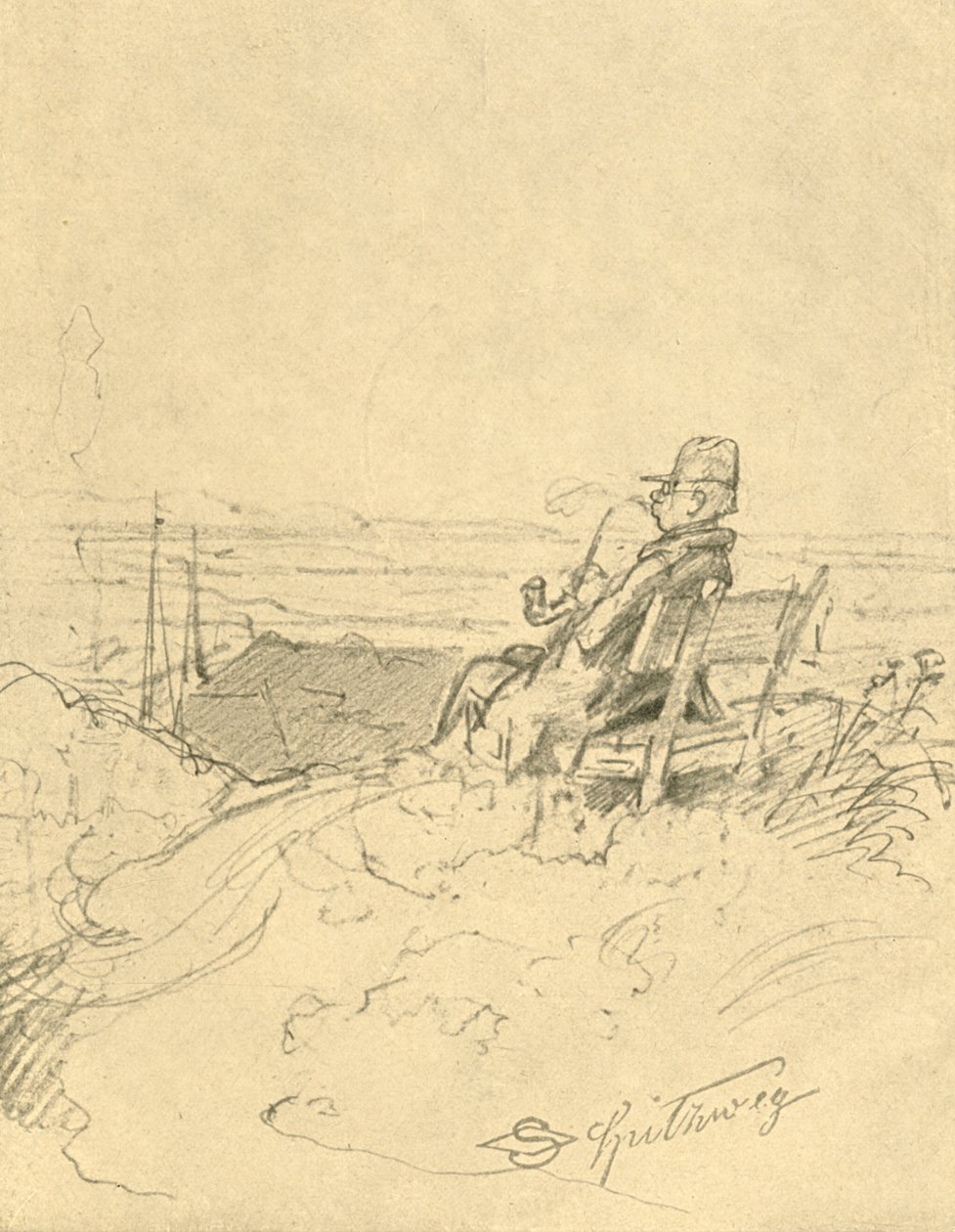 Nach der Arbeit ist gut ruhn, Mitte-spätes 19. Jahrhundert, um 1924 von Carl Spitzweg