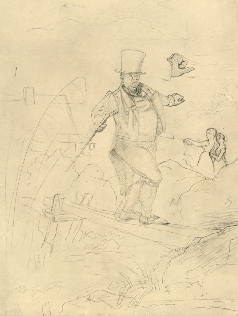 Schwierige Passage, Mitte-Ende des 19. Jahrhunderts, um 1924 von Carl Spitzweg