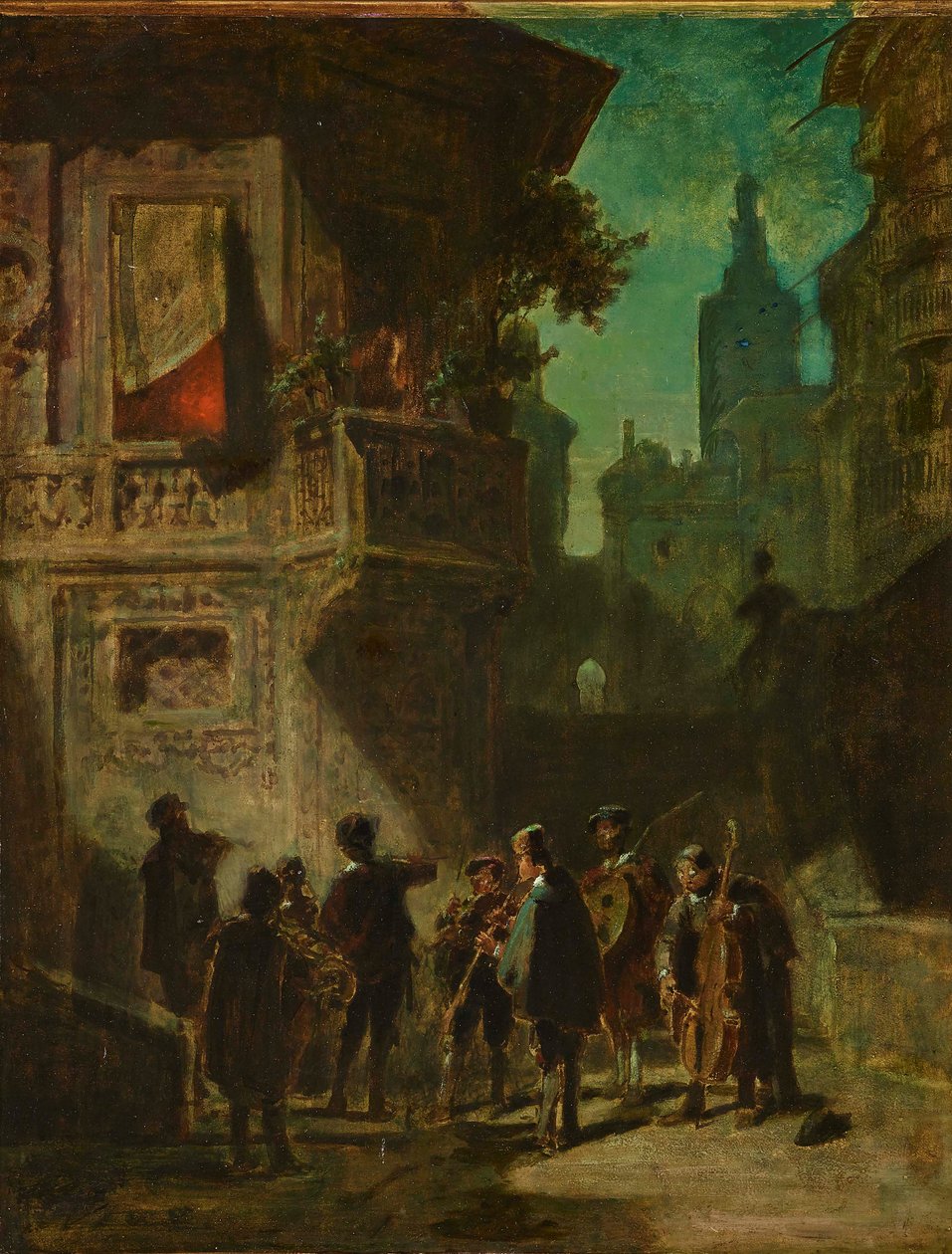 Spanische Serenade aus dem Barbier von Sevilla, ca. 1856 von Carl Spitzweg