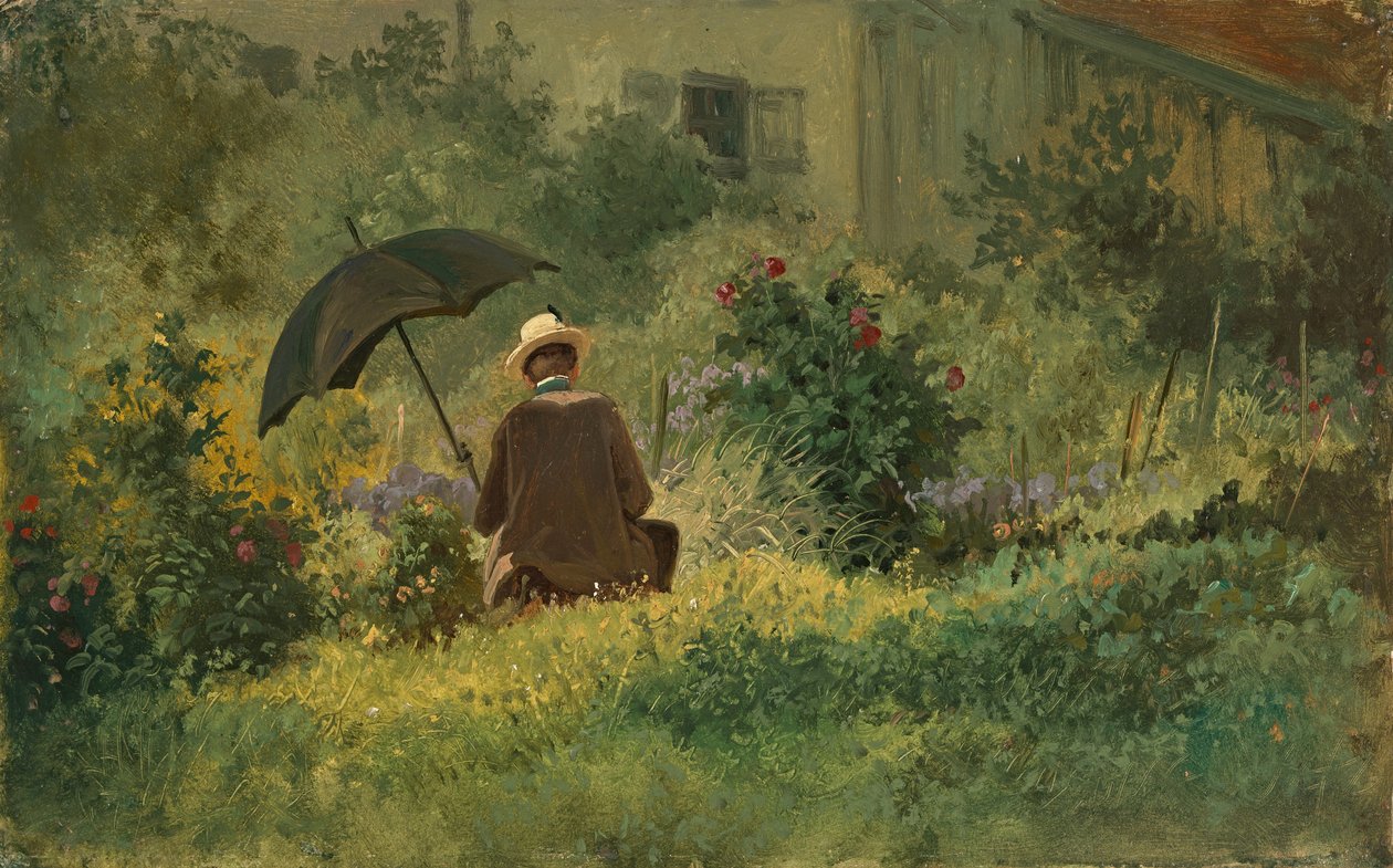 Der Maler im Garten, ca. 1860 von Carl Spitzweg