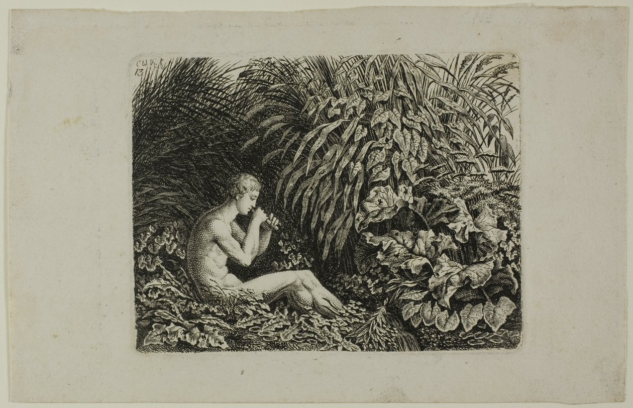 Jüngling spielt Panflöte von Carl Wilhelm Kolbe, the elder