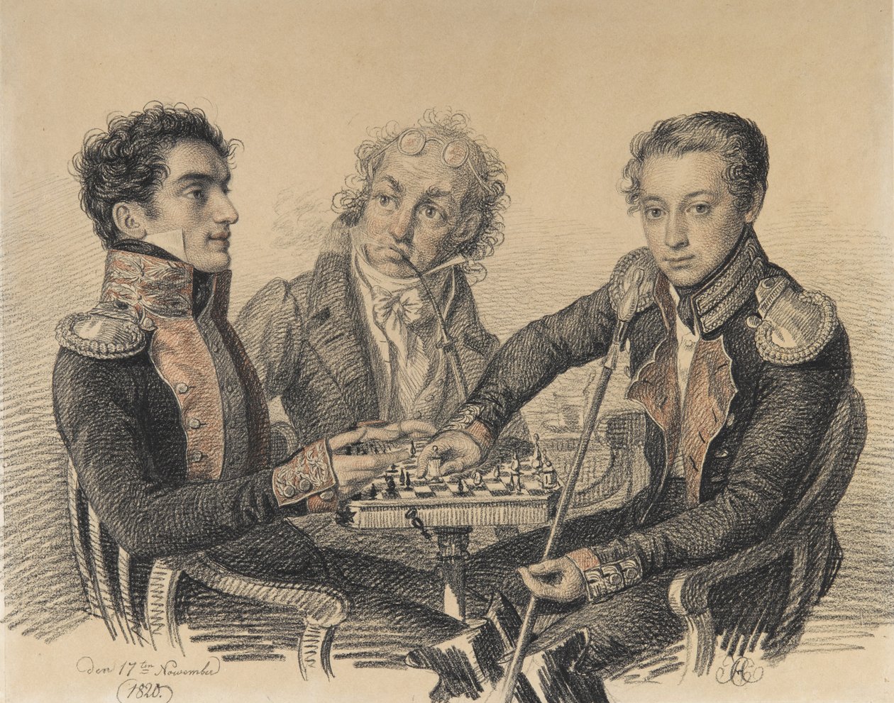 Graf Zakhar Semjonovich Kherkheulidze 1797-1856, Baron Alexei Ivanovich Cherkasov 1799-1855 von Carl von Hampeln