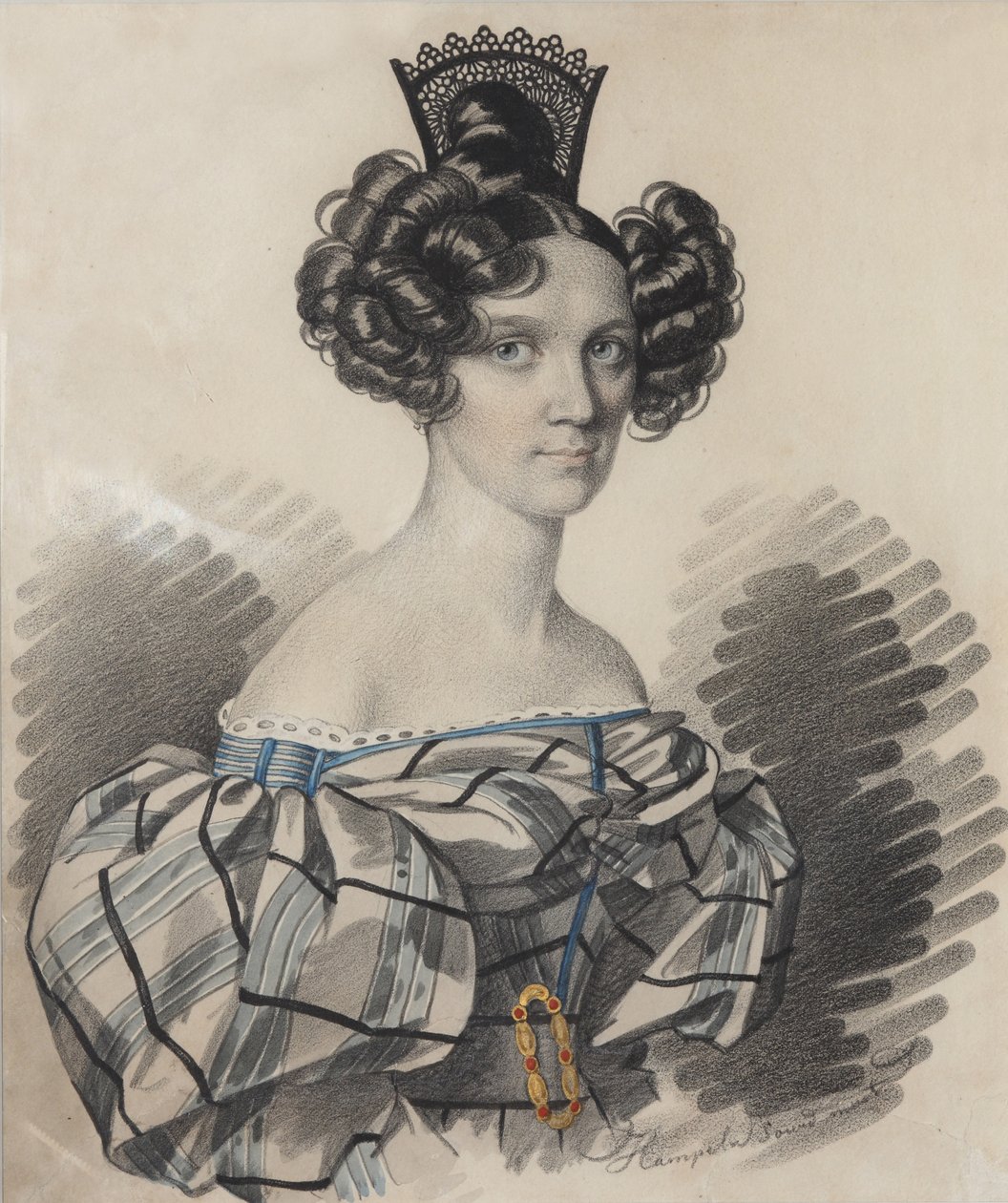 Porträt von Olga Nikolaevna Talyzina, geb. Zubova 1803-1882, frühe 1830er von Carl von Hampeln
