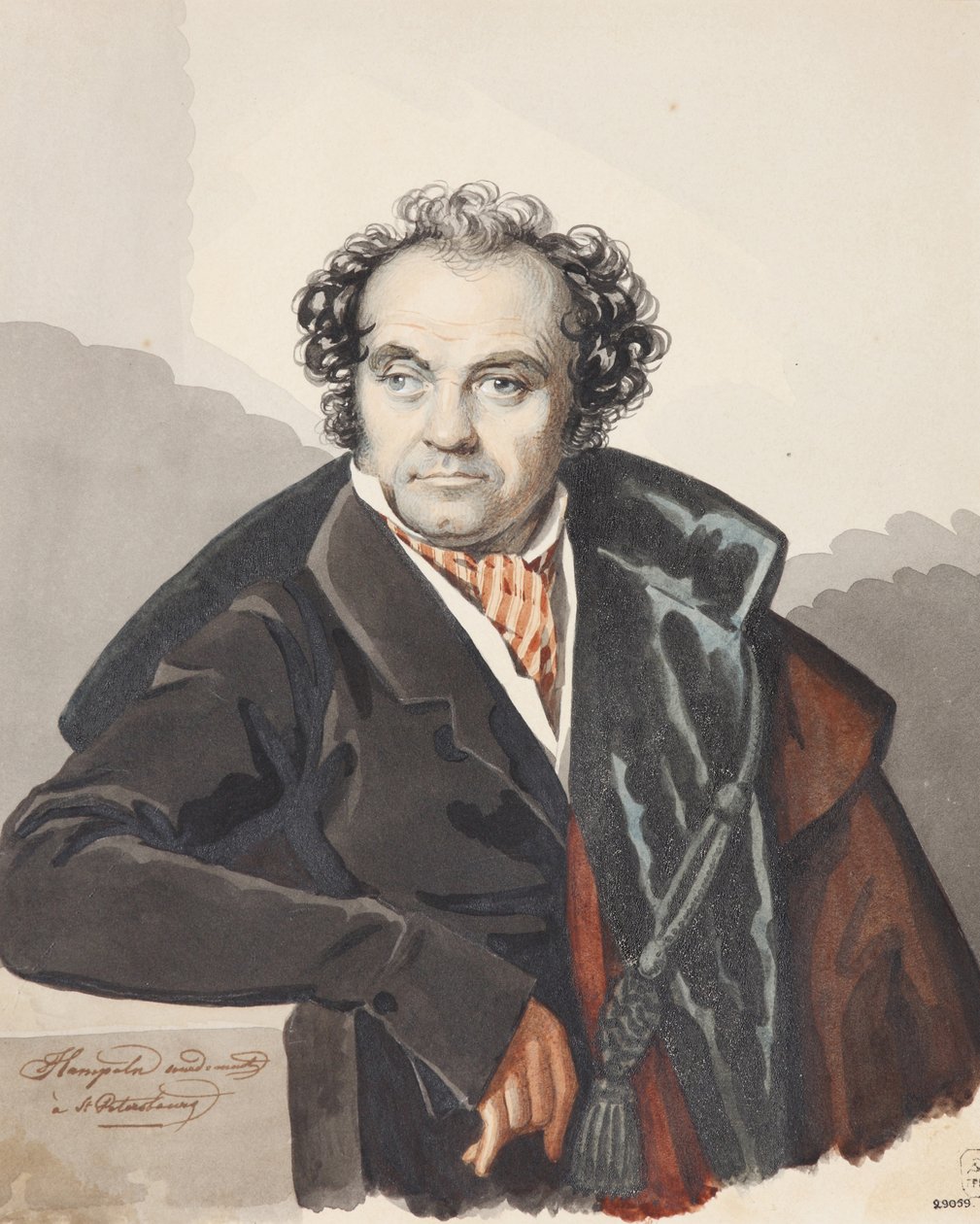 Porträt von Sergey Dmitryevich Lvov 1781-1857, 1820er Jahre von Carl von Hampeln