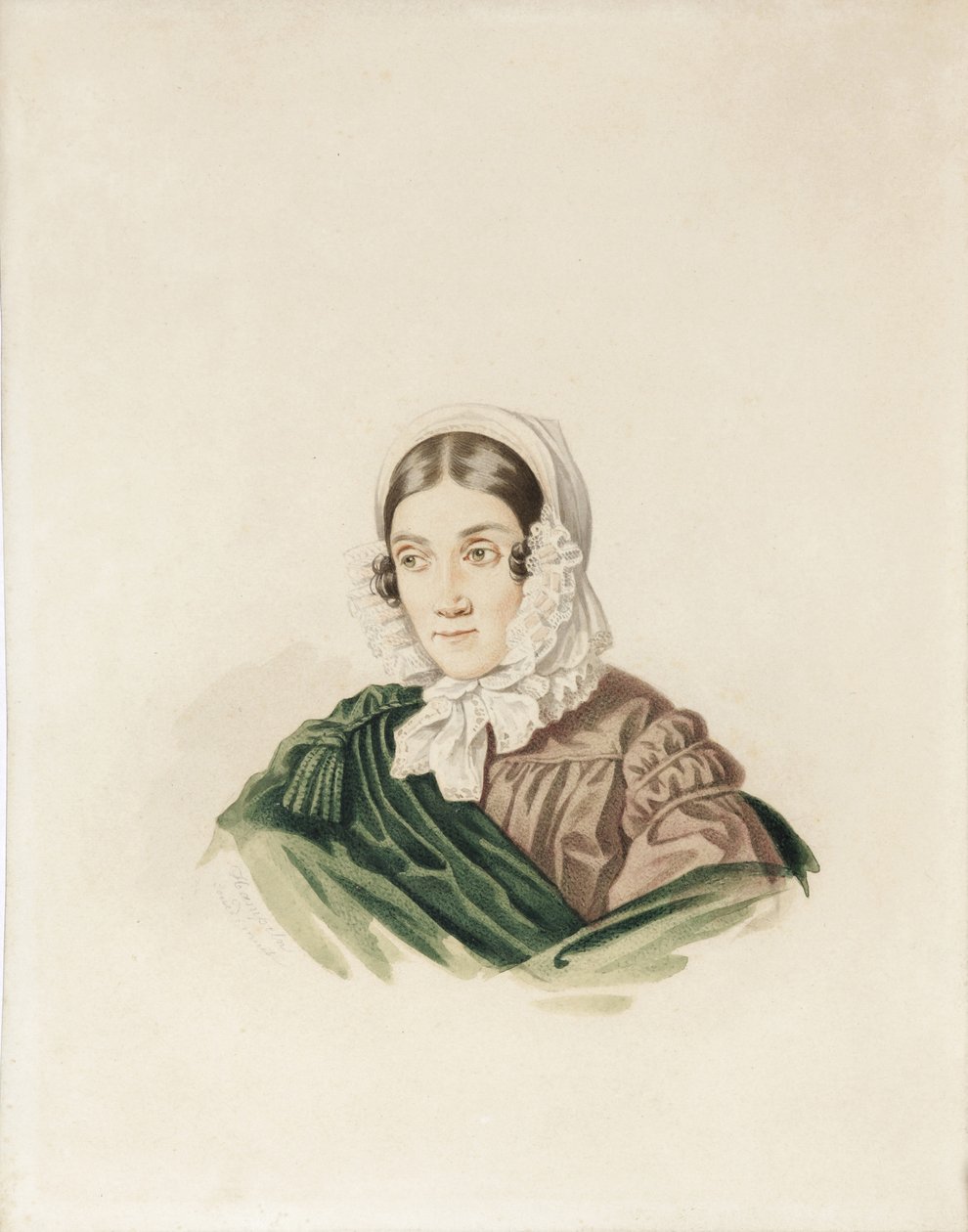 Porträt von Tatiana Petrovna Lvova 1789-1848, geb. Poltoratskaya, 1830er Jahre von Carl von Hampeln