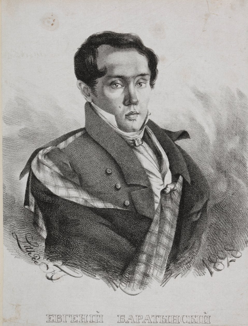 Porträt des Dichters Jewgeni Abramowitsch Baratynski, 1828 von Carl von Hampeln