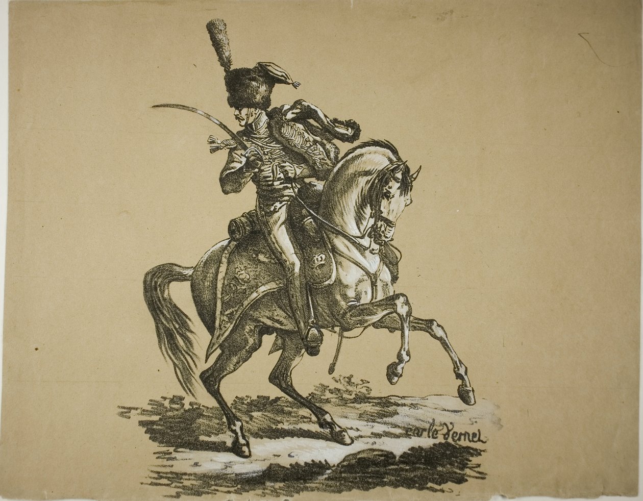 Königliche Garde, berittener Husar und Pferd, Nr. 6 von Carle Vernet