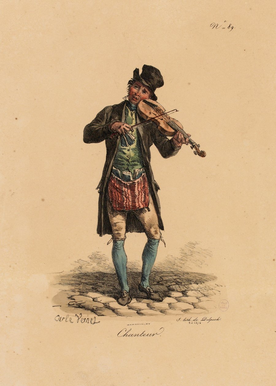 Straßensänger aus 'Les Cris de Paris' von Carle Vernet