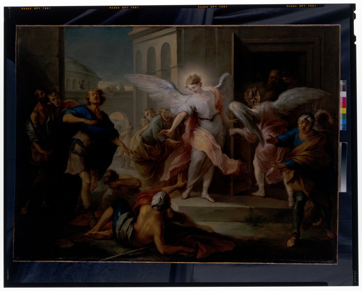 Die Blendung der Einwohner von Sodom von Carle van Loo