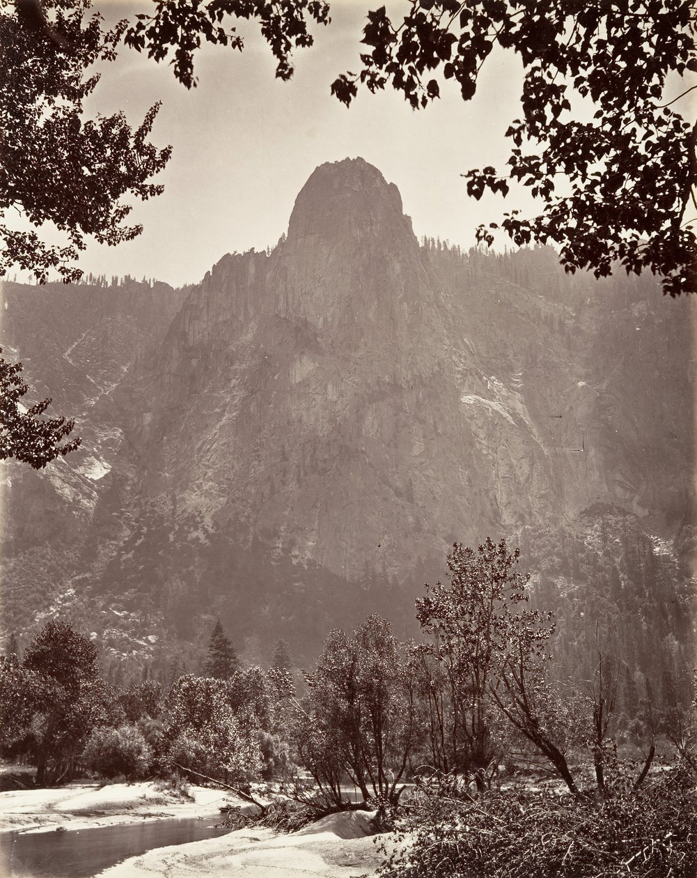 Sentinel Rock, Yosemite, ca. 1872, gedruckt ca. 1876 von Carleton E. Watkins.