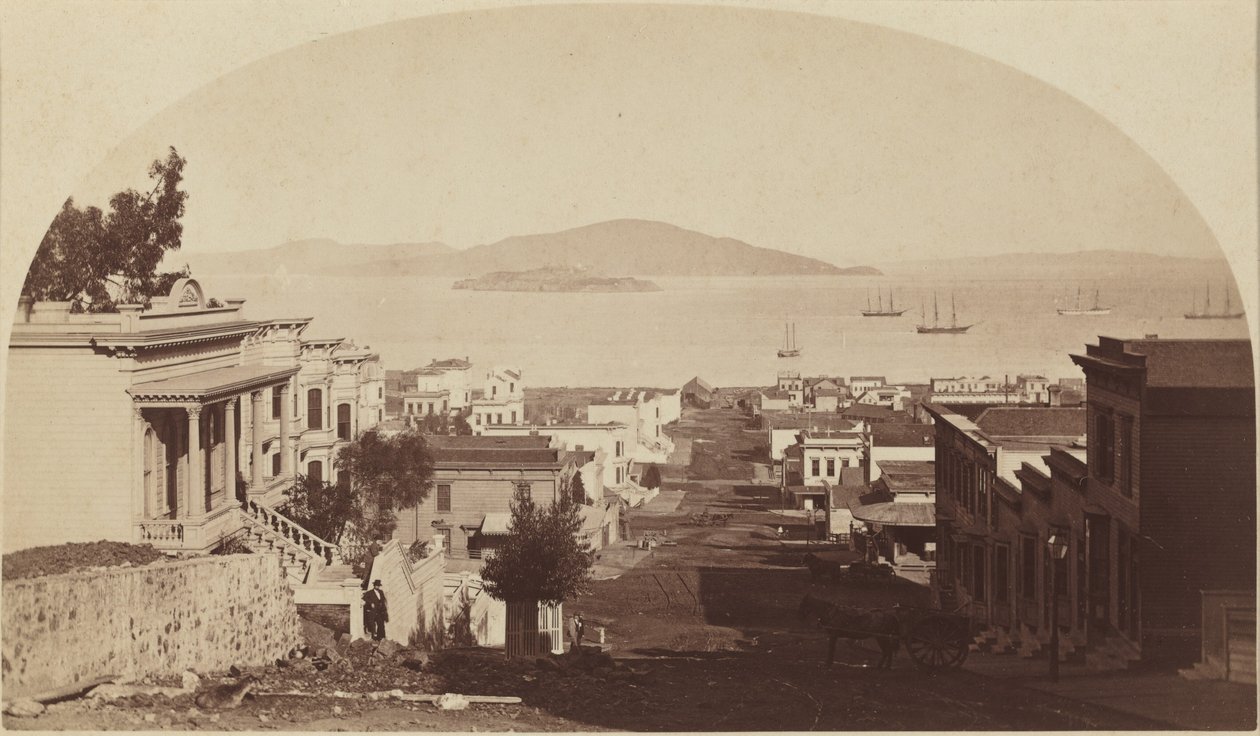 Alcatraz Island und San Francisco Bay, Blick nach Norden, 1880er Jahre von Carleton Emmons Watkins