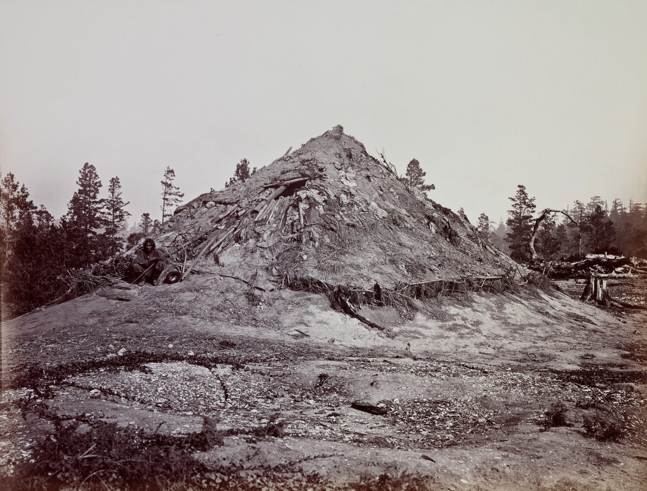 Indianisches Schwitzhaus, Mendocino County, Kalifornien, 1863 von Carleton Emmons Watkins