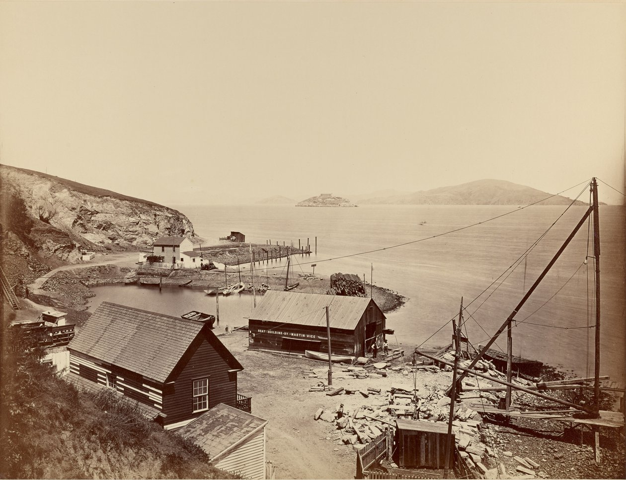 Alcatraz, vom North Point von Carleton Watkins