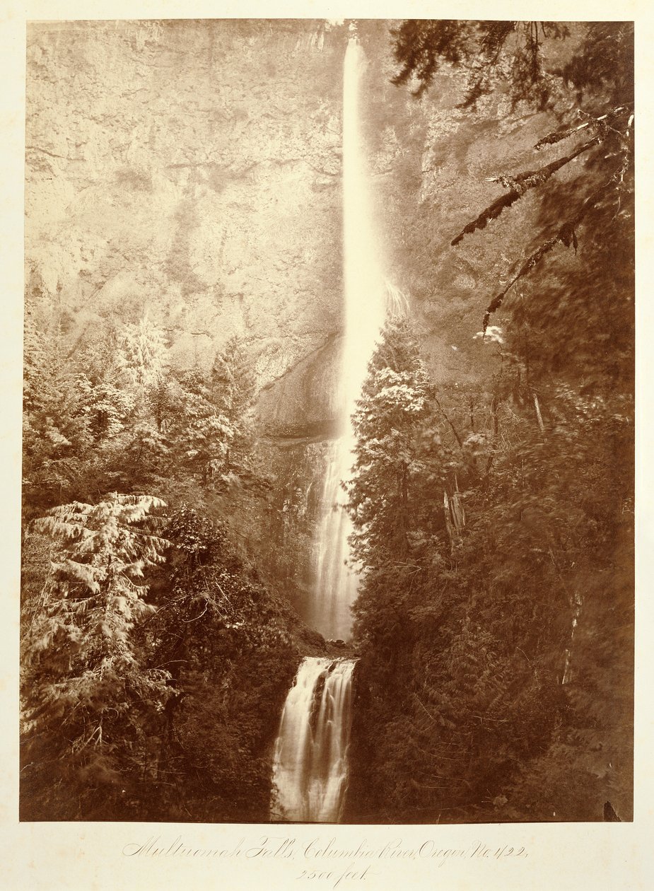 Multnomah Falls, Columbia River, Oregon, 2500 Fuß von Carleton Watkins