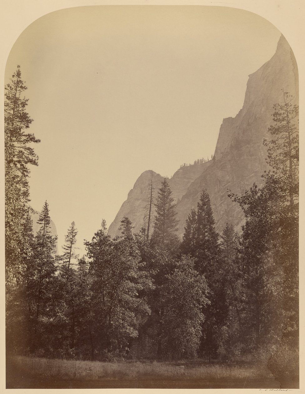 Umrissansicht des Half Dome - 4967 ft., Yosemite von Carleton Watkins