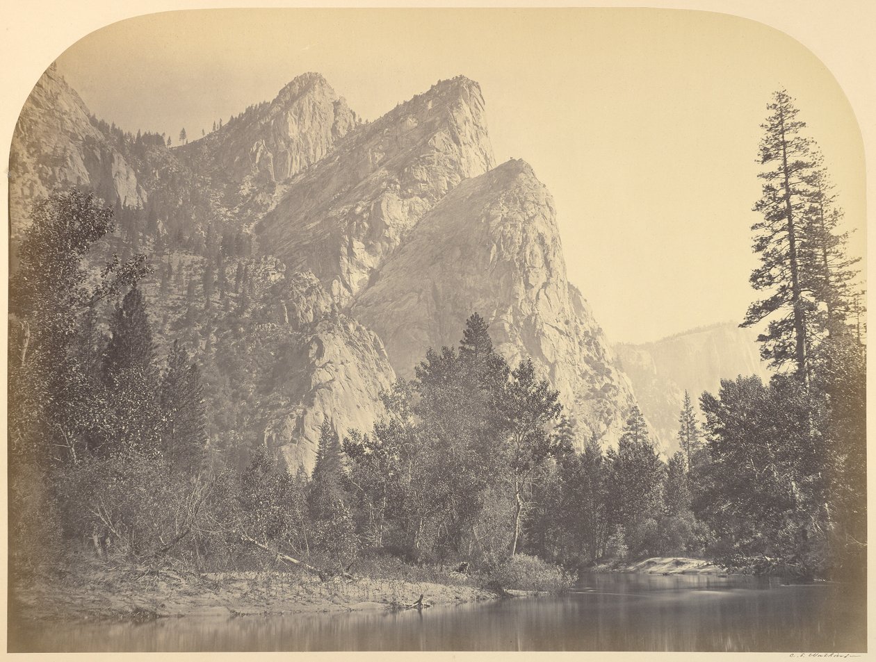 Pompompasus - Drei Brüder. 4480 ft. Yosemite von Carleton Watkins