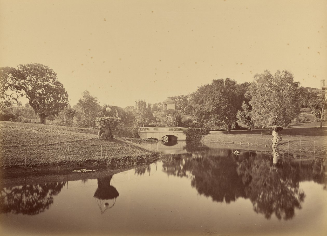 Teich und Brücke, Thurlow Lodge von Carleton Watkins