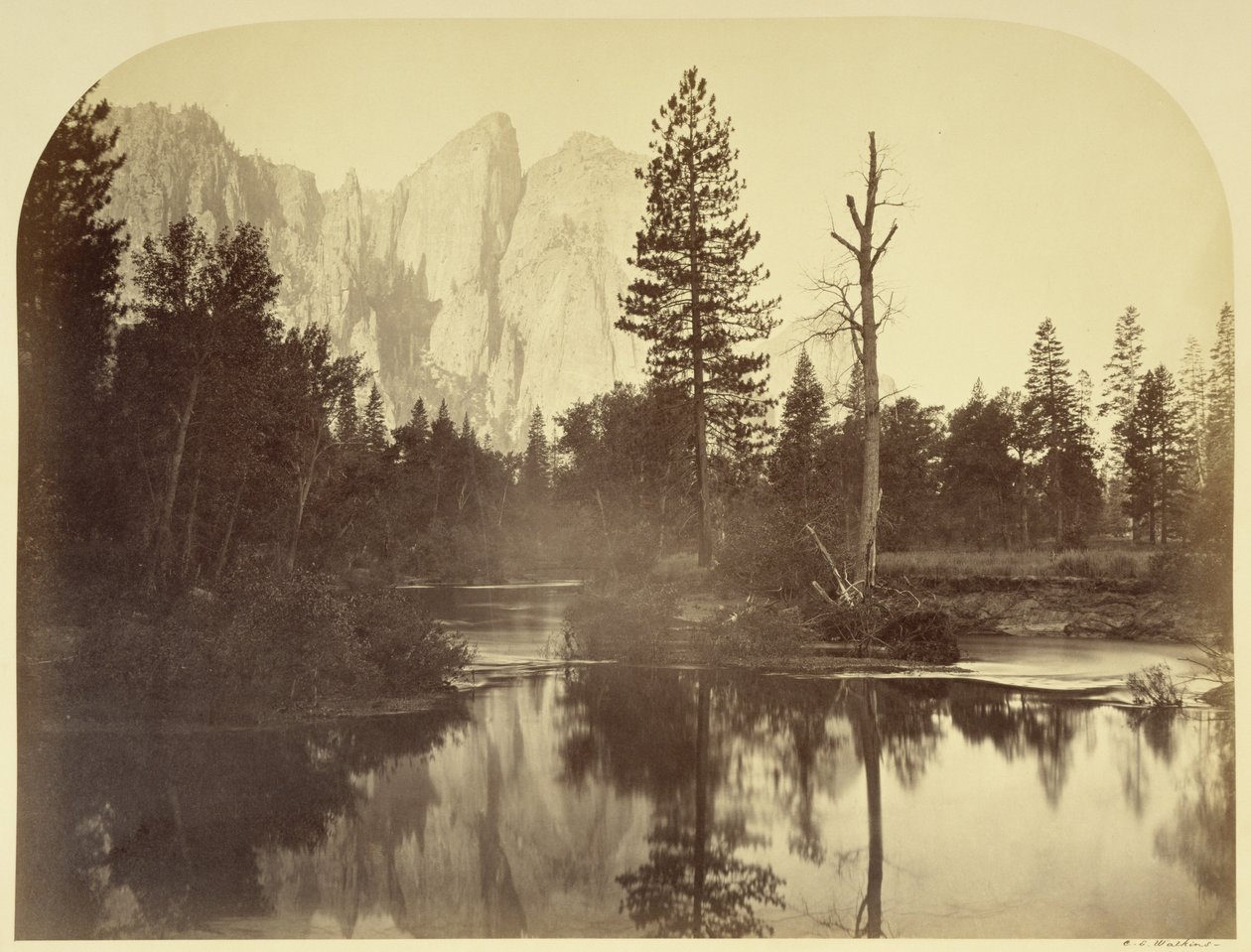 Flussblick - Talabwärts - Yosemite von Carleton Watkins