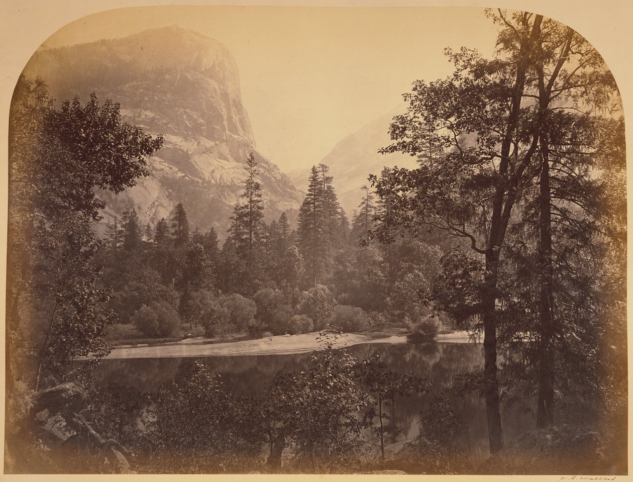 Der See - Yosemite / Lake Ah-Wi-Yah, Yosemite / Mirror Lake und Mt. Watkins, Yosemite von Carleton Watkins