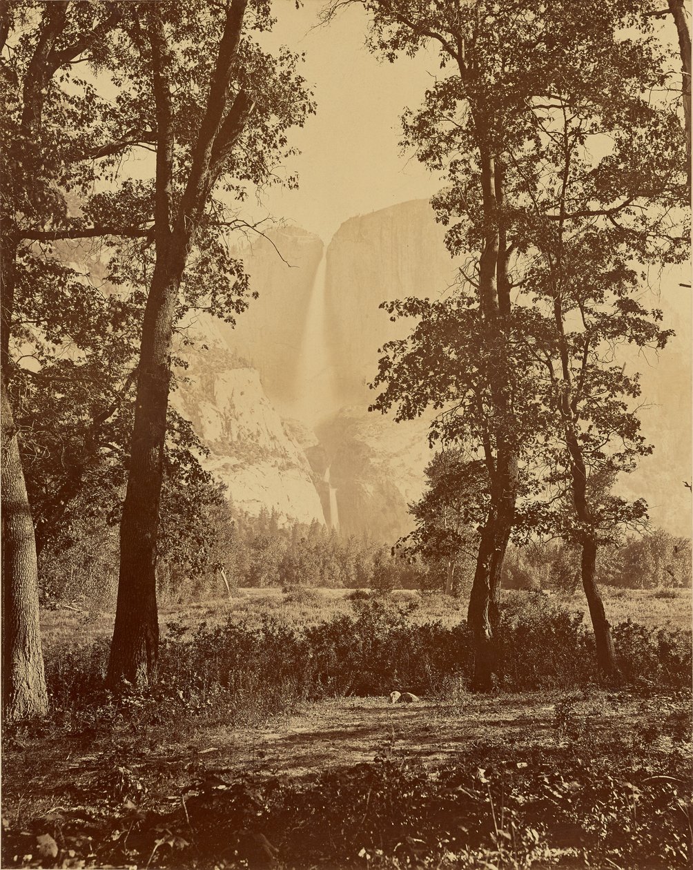[Yosemite-Fälle von unten] von Carleton Watkins