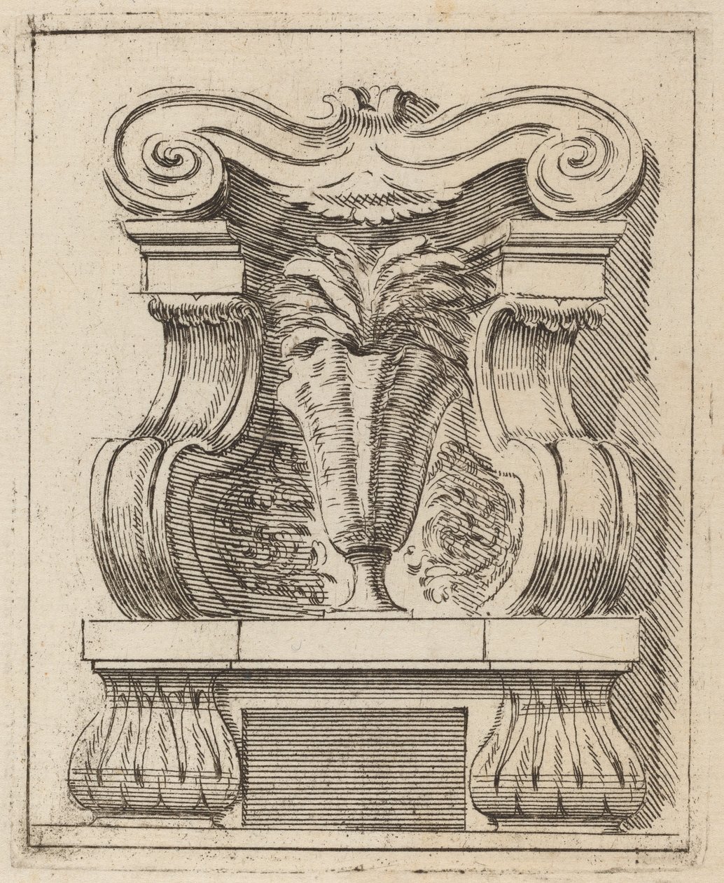 Architektonisches Motiv mit einer Vase von Carlo Antonio Buffagnotti