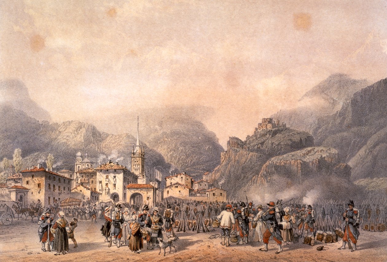 Französisches Lager in Susa im Jahr 1859 von Carlo Bossoli