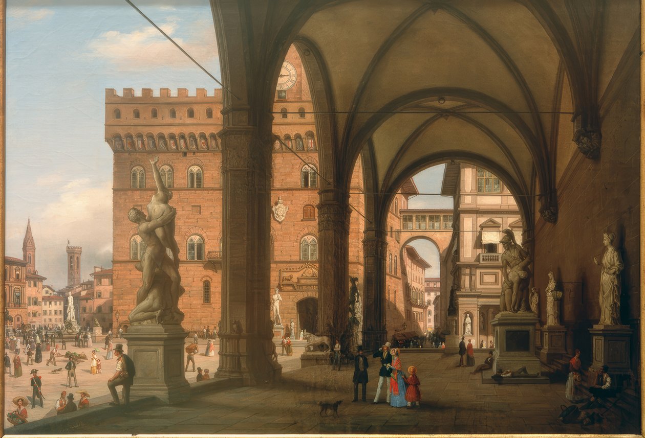 Ansicht der Piazza del Granduca von der Loggia dei Lanzi aus gesehen von Carlo Canella