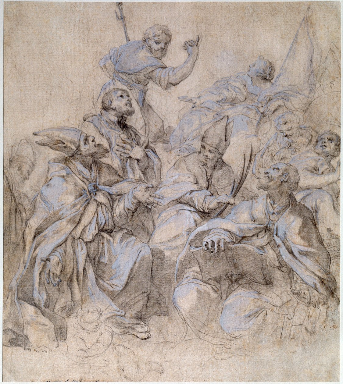 Skizze eines Freskos für die Kirche Santa Maria del Popolo in Rom von Carlo Maratta