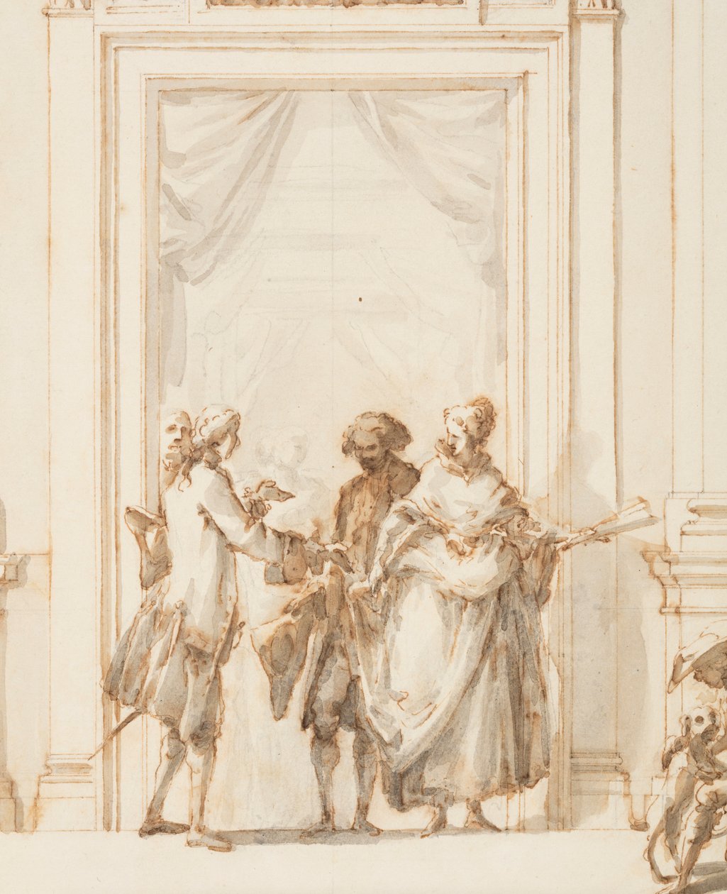 Entwurf für das Nordportal, Große Galerie, Villa Albani, Rom, Italien, 1755–56 von Carlo Marchionni