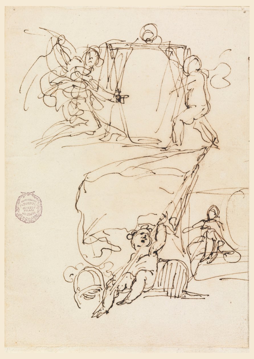Drei Skizzen, vor 1775 von Carlo Marchionni
