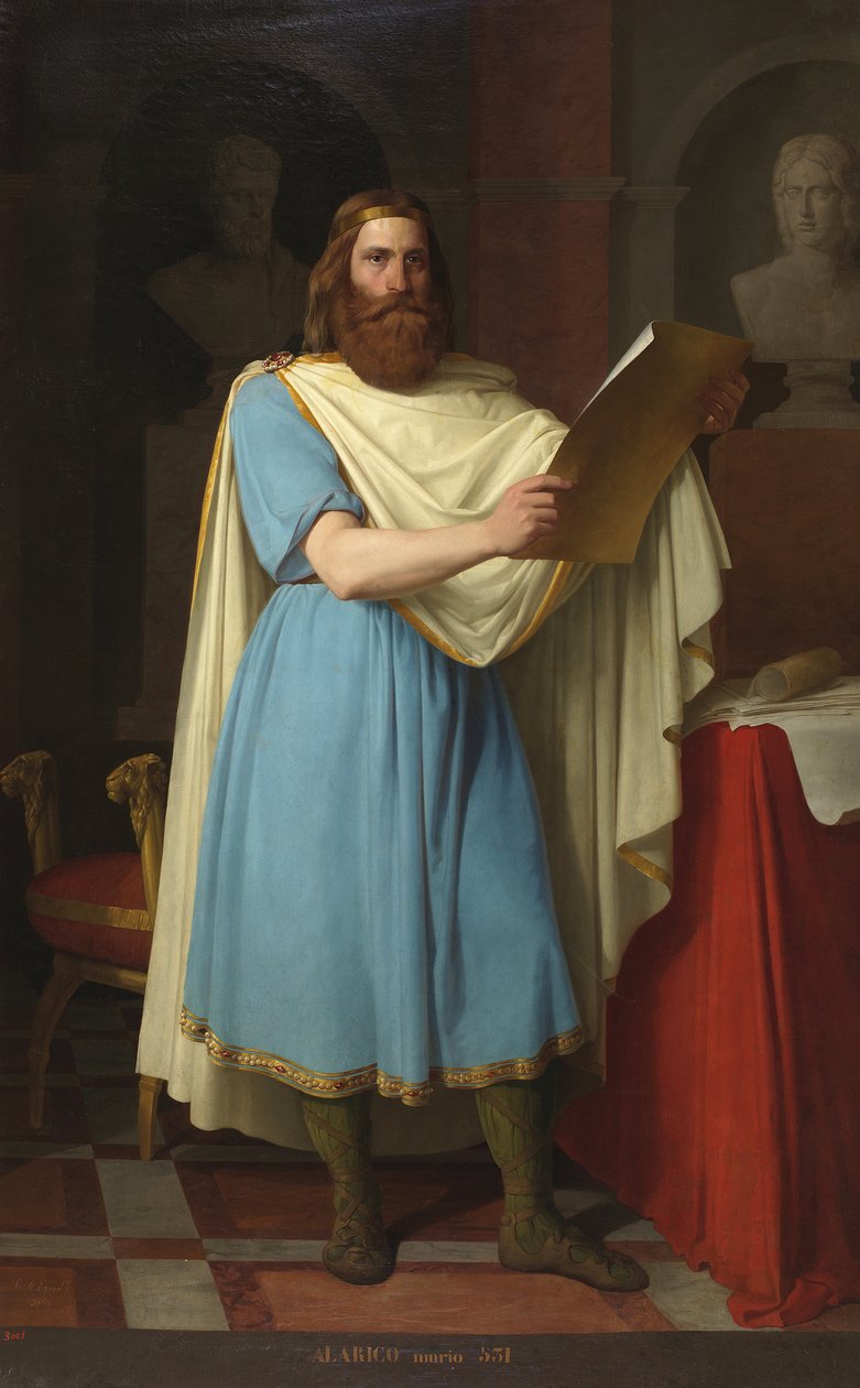 Porträt des westgotischen Königs Alarich II. - Carlos Maria Esquivel y Rivas von Carlos Maria Esquivel