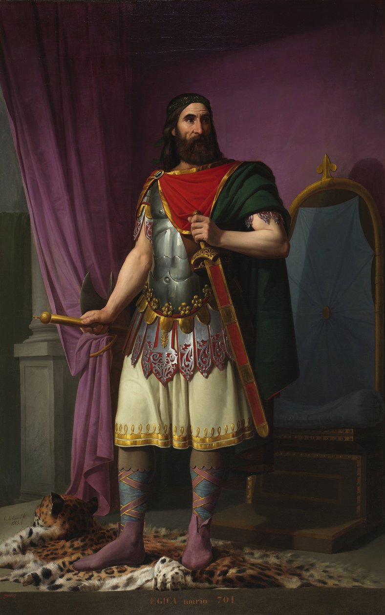 Porträt des westgotischen Königs Egica (687-702) von Carlos Maria Esquivel