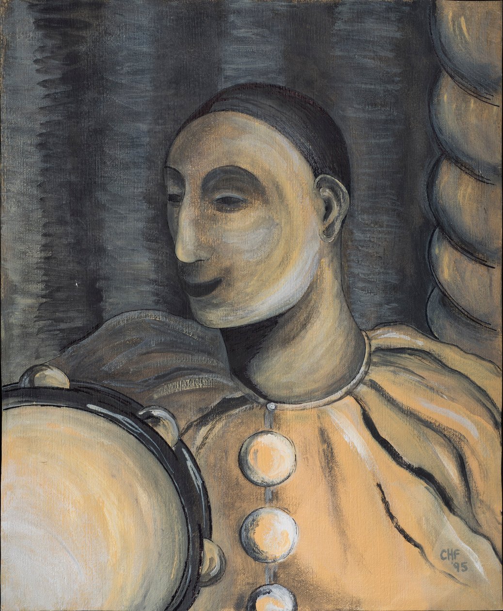 Clown mit Tamburin, 1995 von Carolyn Hubbard Ford