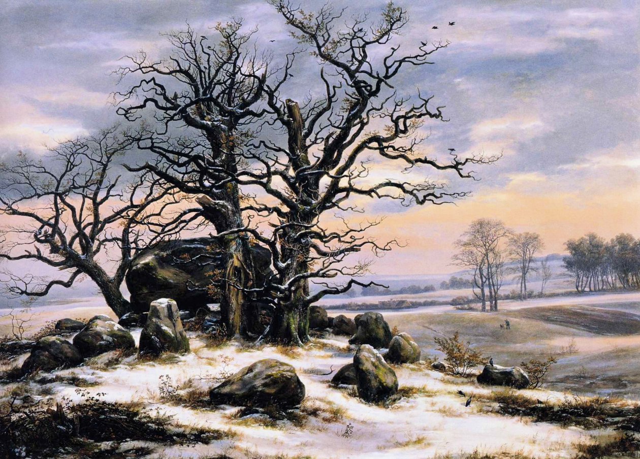 Megalithgrab im Winter von Caspar David Friedrich