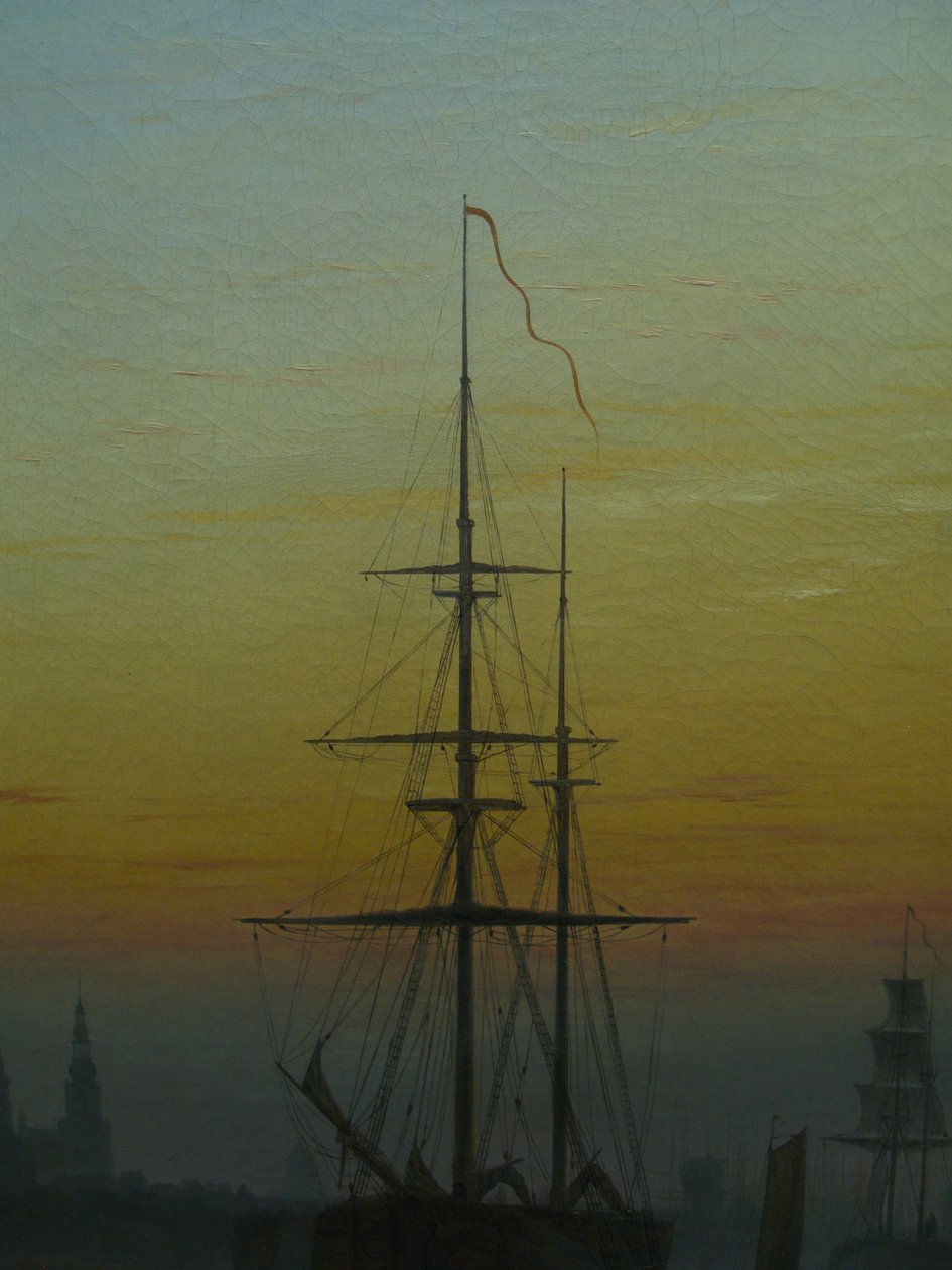 Der Greifswalder Hafen (Detail) von Caspar David Friedrich