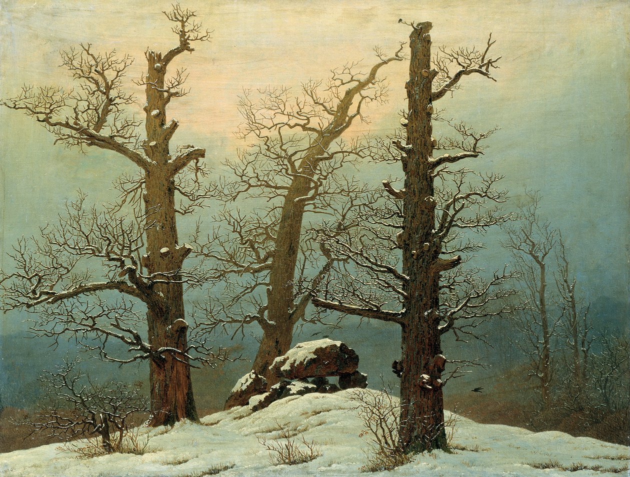 Hünengrab im Schnee von Caspar David Friedrich