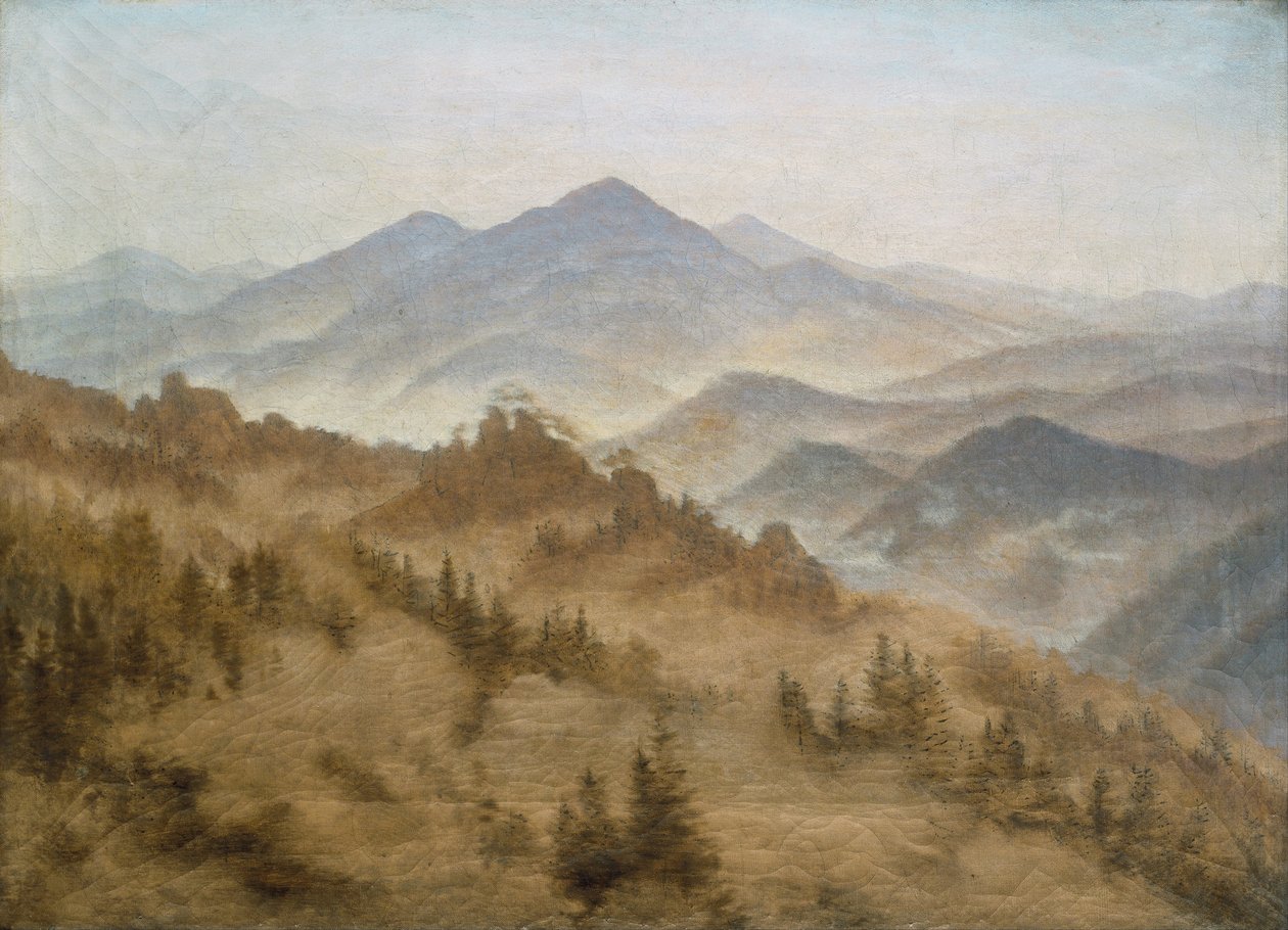 Landschaft mit dem Rosenberg in den Böhmischen Bergen von Caspar David Friedrich