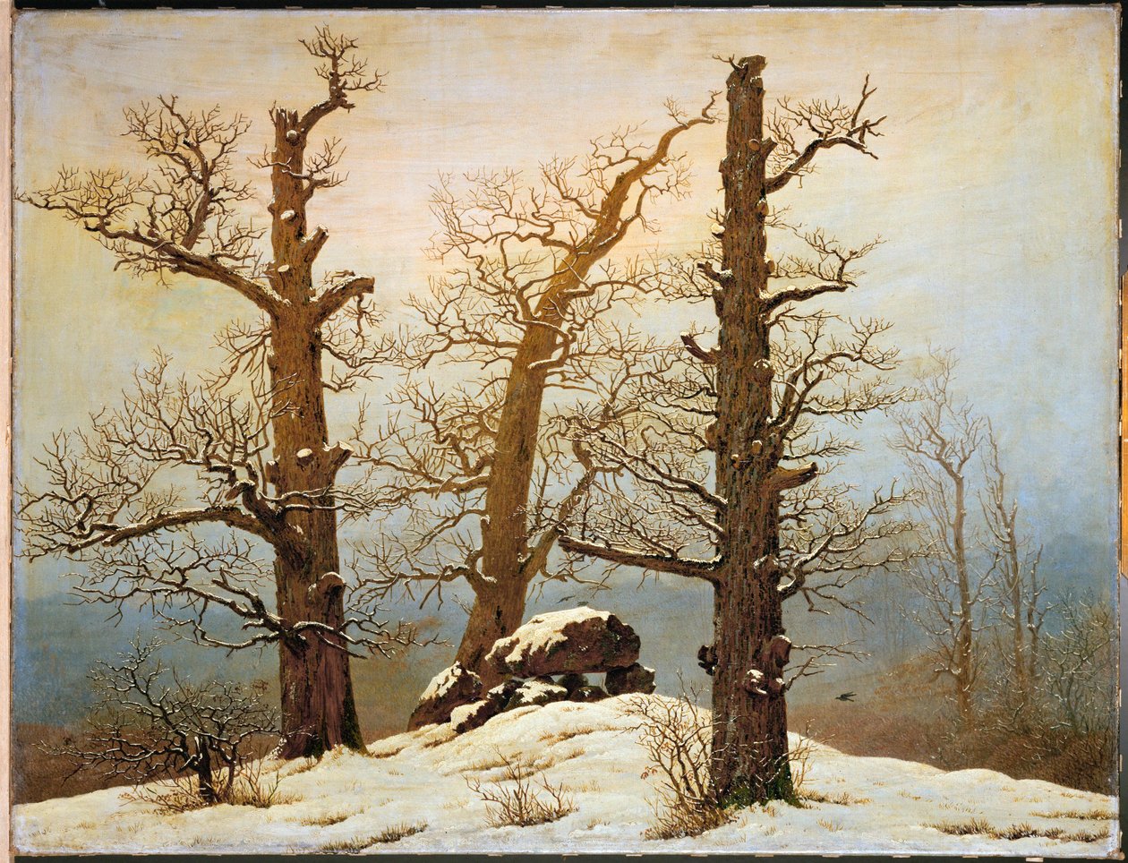 Megalithisches Hügelgrab im Schnee von Caspar David Friedrich