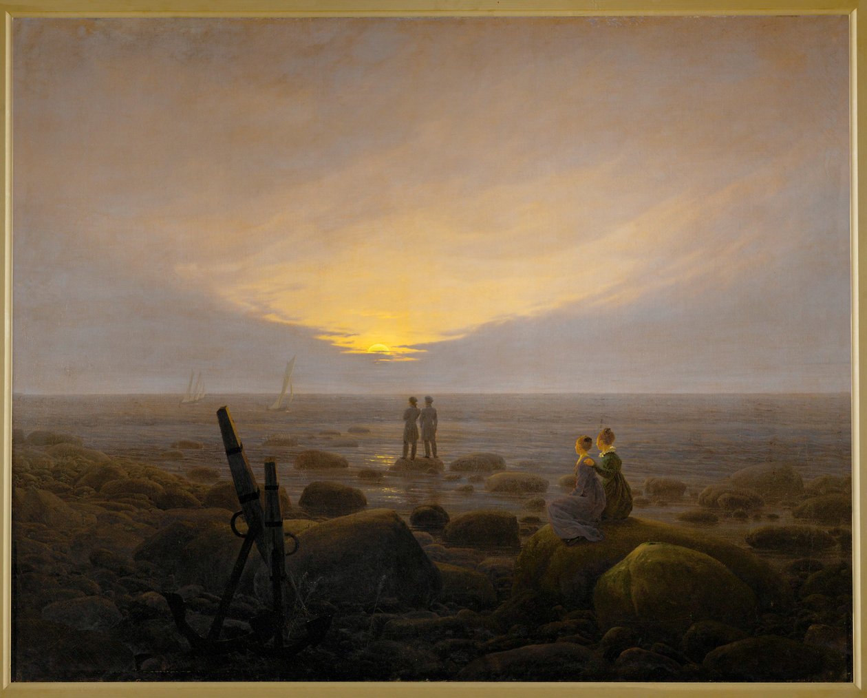 Mondaufgang am Meeresufer von Caspar David Friedrich