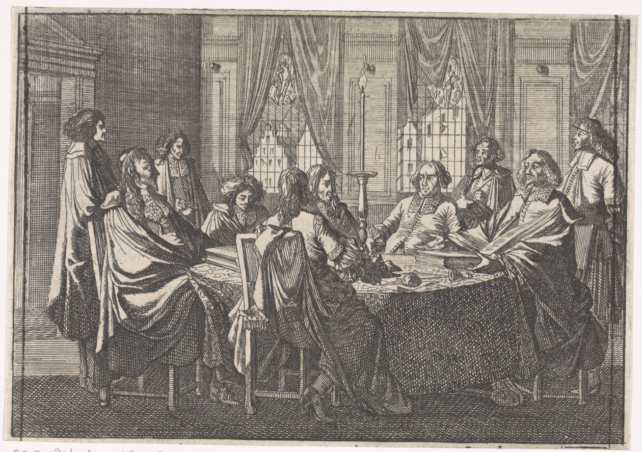 Verhandlungen während des Westfälischen Friedens, 1648 von Caspar Luyken (attributed to)